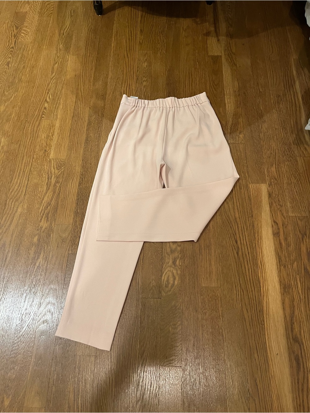 Babaton Straight-Leg Pale Pink Elastic-Waist Pants